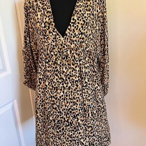 Zara Leopard Print Tunic Dress. Size M